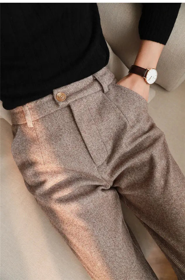 Flora Woolen Pants Womens
