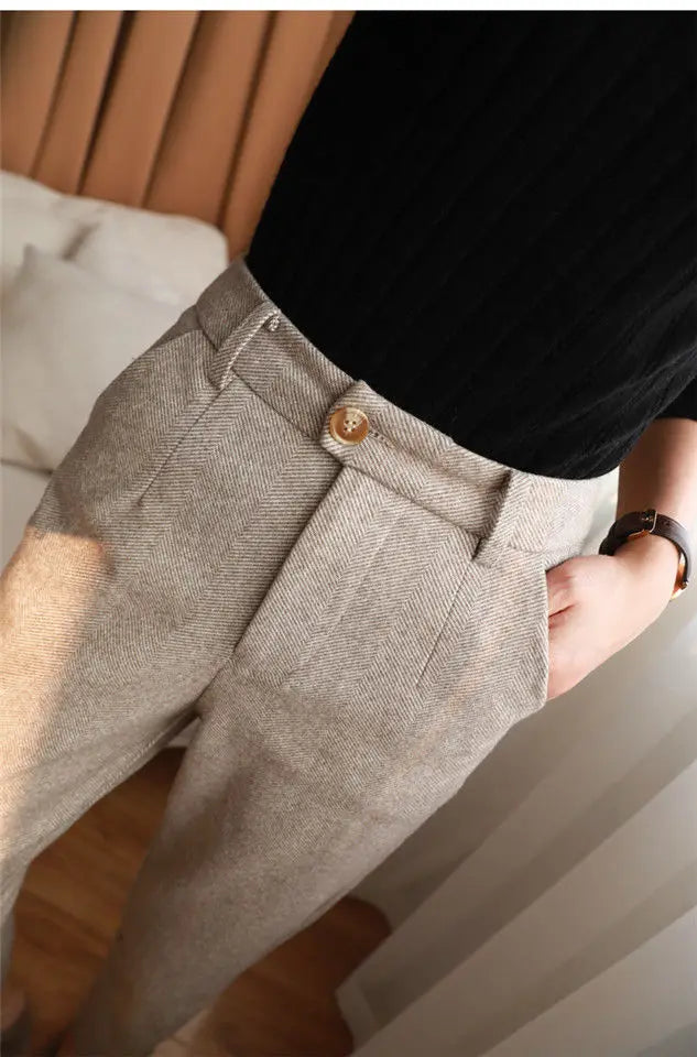 Flora Woolen Pants Womens