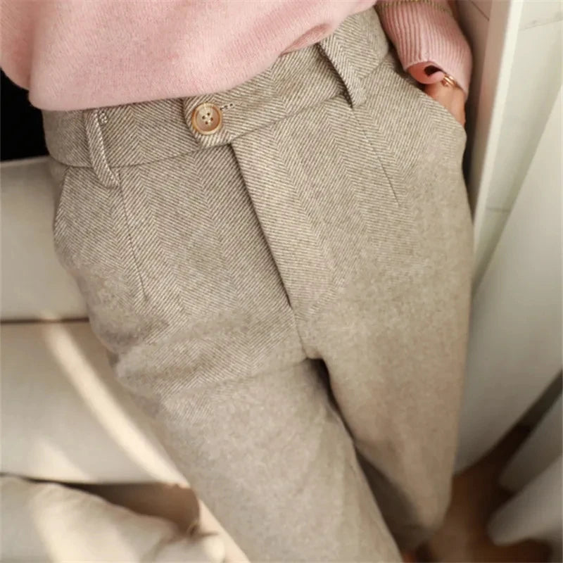 Flora Woolen Pants Womens