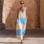 Flora Striped Sleeveless Maxi