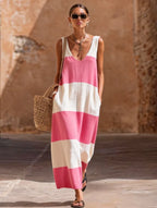 Flora Striped Sleeveless Maxi