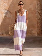 Flora Striped Sleeveless Maxi